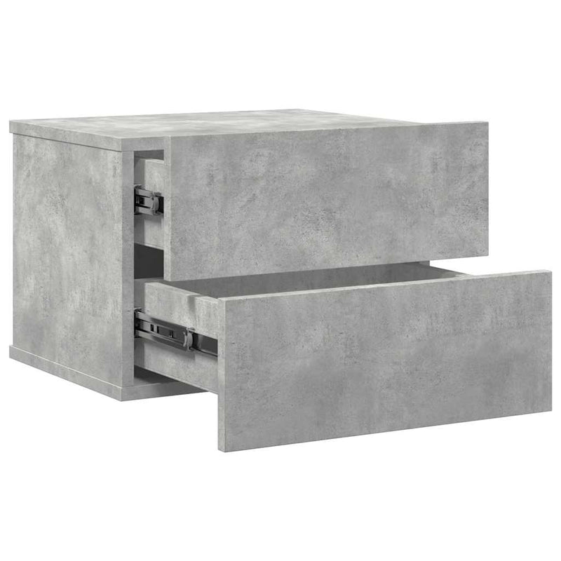 vidaXL 2 db betonszürke szerelt fa éjjeliszekrény 40 x 30 x 30 cm