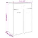 vidaXL betonszürke szerelt fa cipősszekrény 60 x 35 x 84 cm