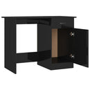 vidaXL magasfényű fekete forgácslap íróasztal 100 x 50 x 76 cm