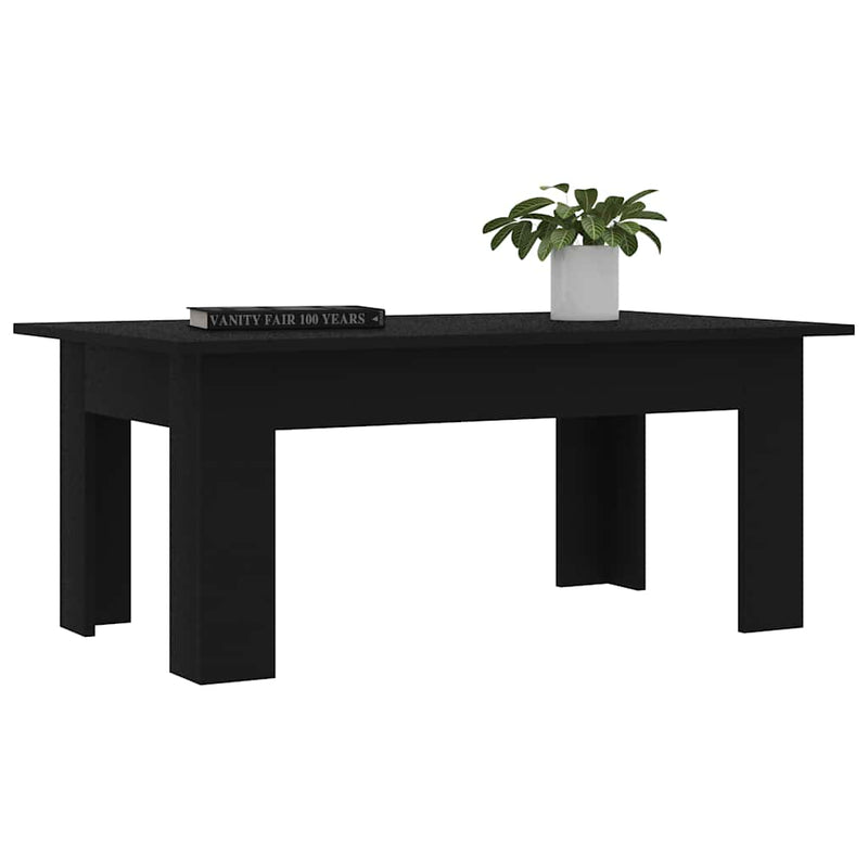 vidaXL fekete szerelt fa dohányzóasztal 100 x 60 x 42 cm