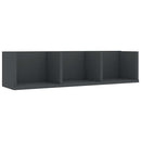 vidaXL szürke szerelt fa CD-tartó fali polc 75 x 18 x 18 cm