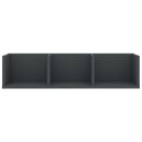 vidaXL szürke szerelt fa CD-tartó fali polc 75 x 18 x 18 cm