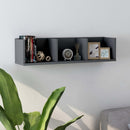 vidaXL szürke szerelt fa CD-tartó fali polc 75 x 18 x 18 cm
