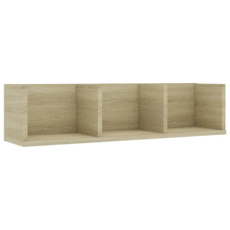 vidaXL sonoma tölgy szerelt fa CD-tartó fali polc 75x18x18 cm