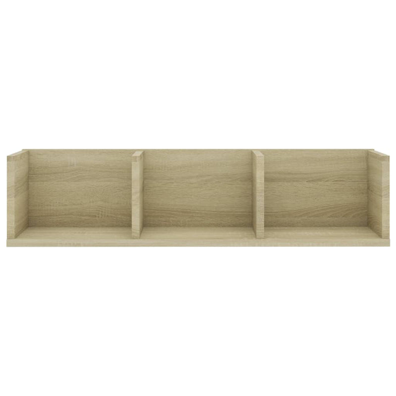 vidaXL sonoma tölgy szerelt fa CD-tartó fali polc 75x18x18 cm