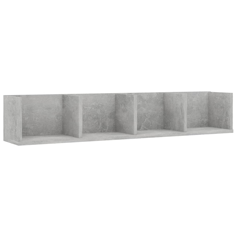 vidaXL betonszürke szerelt fa CD-tartó fali polc 100 x 18 x 18 cm