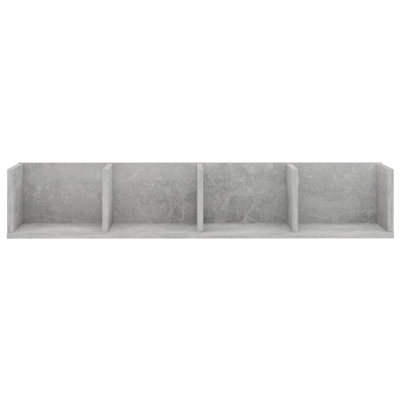 vidaXL betonszürke szerelt fa CD-tartó fali polc 100 x 18 x 18 cm