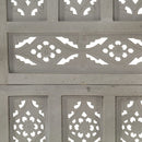 vidaXL 4-paneles szürke mangófa faragott térelválasztó 160 x 165 cm