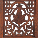 vidaXL 3-paneles barna mangófa kézzel faragott térelválasztó 120x165cm