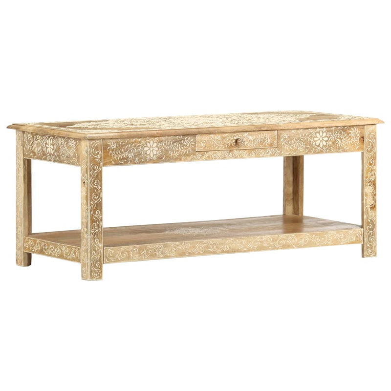 vidaXL kézzel festett tömör mangófa dohányzóasztal 110 x 50 x 45 cm