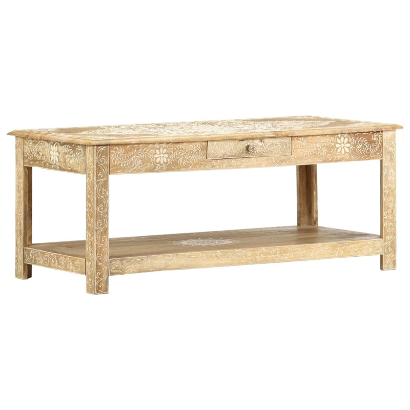vidaXL kézzel festett tömör mangófa dohányzóasztal 110 x 50 x 45 cm