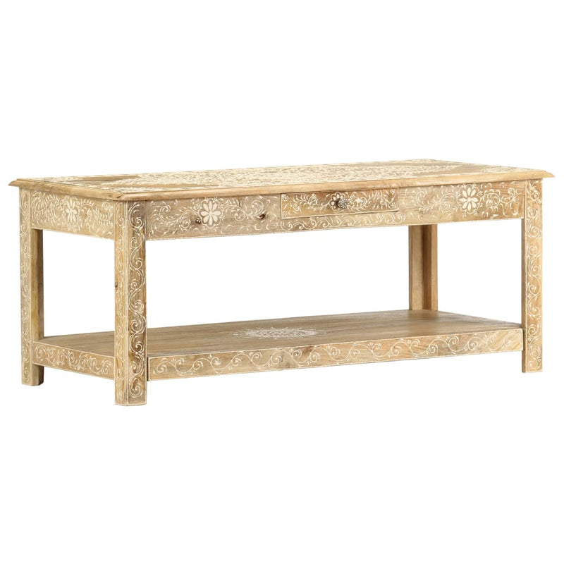 vidaXL kézzel festett tömör mangófa dohányzóasztal 110 x 50 x 45 cm
