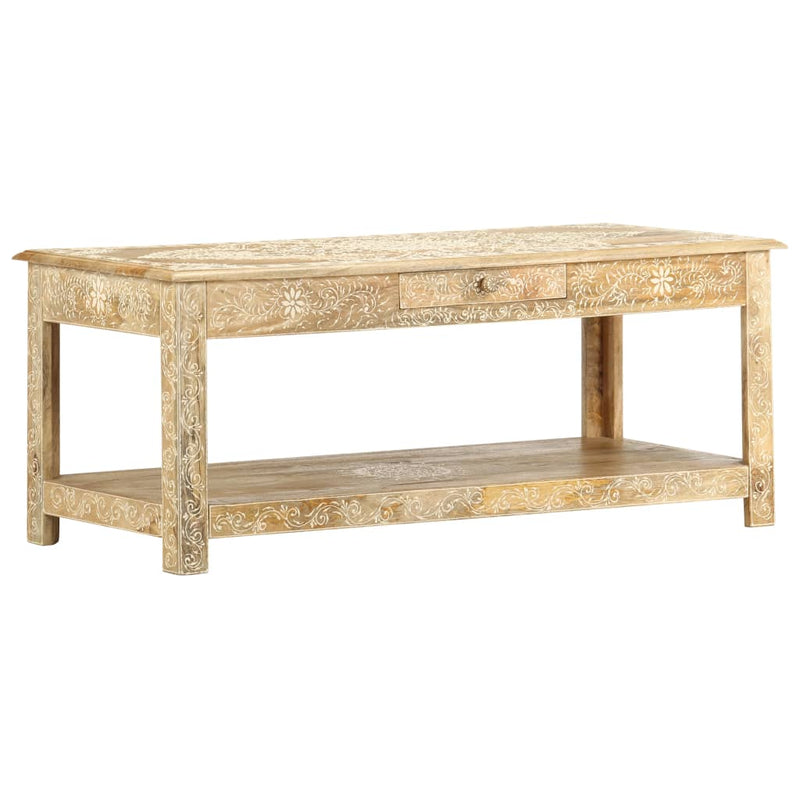 vidaXL kézzel festett tömör mangófa dohányzóasztal 110 x 50 x 45 cm