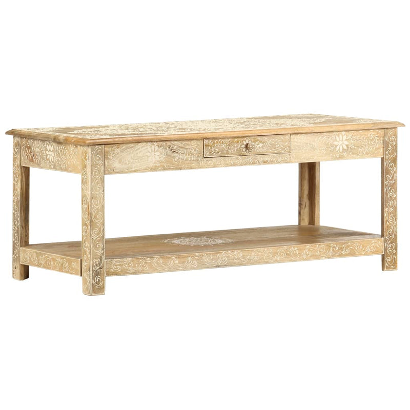 vidaXL kézzel festett tömör mangófa dohányzóasztal 110 x 50 x 45 cm