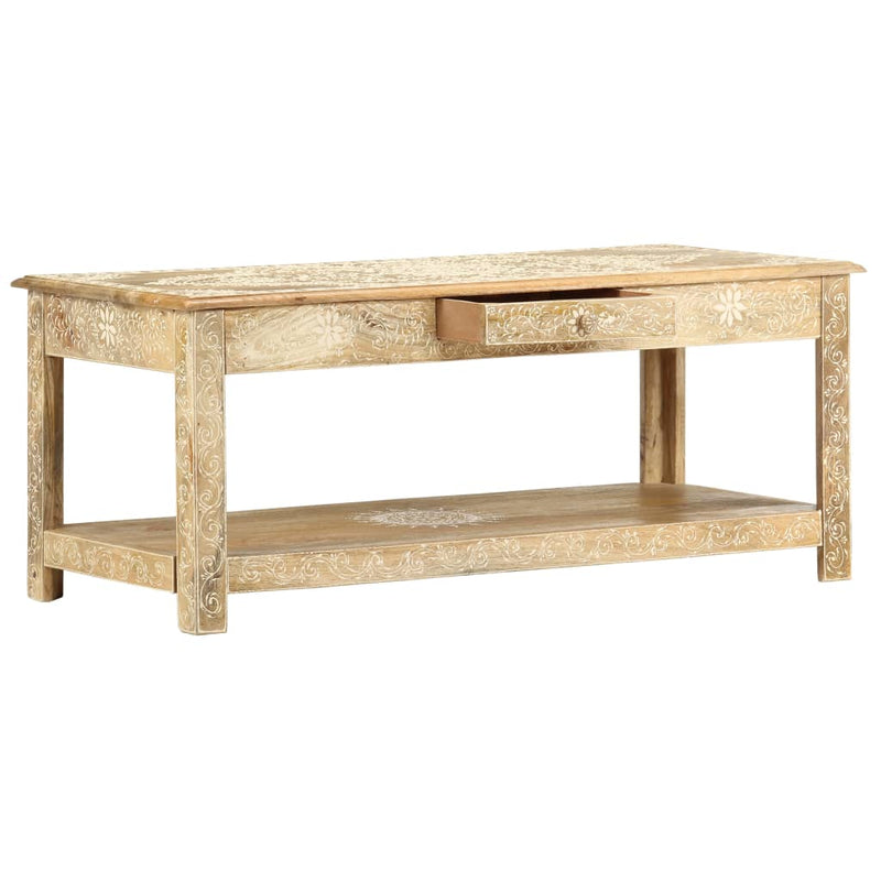 vidaXL kézzel festett tömör mangófa dohányzóasztal 110 x 50 x 45 cm