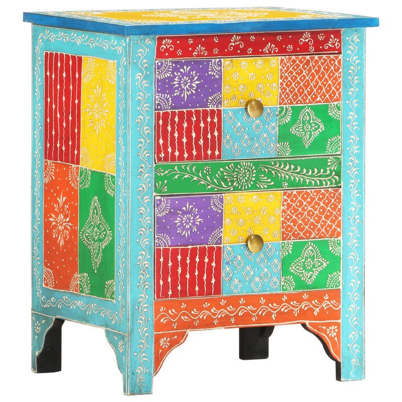 vidaXL kézzel festett tömör mangófa éjjeliszekrény 40 x 30 x 50 cm