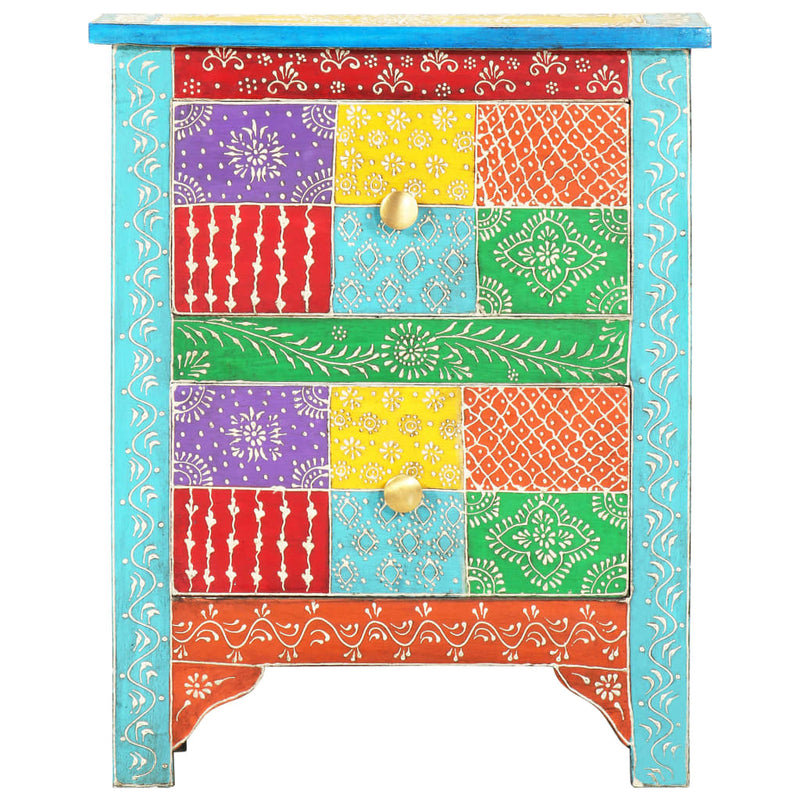vidaXL kézzel festett tömör mangófa éjjeliszekrény 40 x 30 x 50 cm