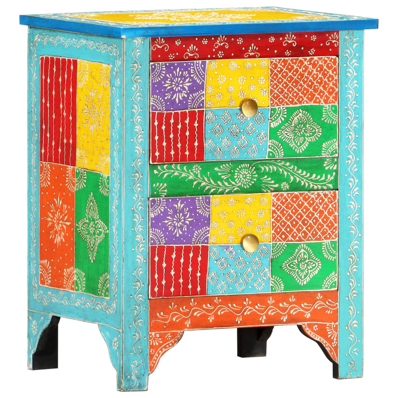vidaXL kézzel festett tömör mangófa éjjeliszekrény 40 x 30 x 50 cm