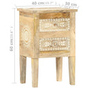 vidaXL kézzel festett tömör mangófa éjjeliszekrény 40 x 30 x 60 cm