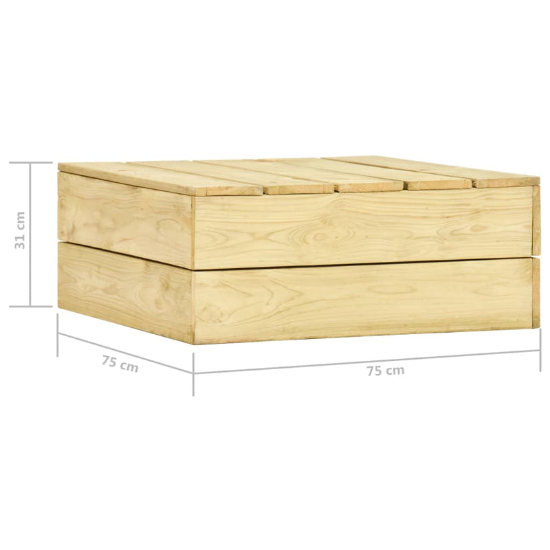 vidaXL impregnált fenyőfa kerti asztal 75 x 75 x 31 cm