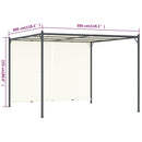 vidaXL fehér-krémszínű acélpergola állítható tetővel 3 x 3 m