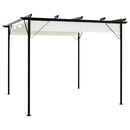 vidaXL fehér-krémszínű acélpergola behúzható tetővel 3 x 3 m