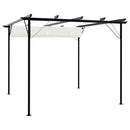 vidaXL fehér-krémszínű acélpergola behúzható tetővel 3 x 3 m