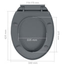 vidaXL szürke ovális gyorsan szerelhető lassan csukódó fedelű WC-ülőke