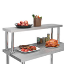 vidaXL rozsdamentes acél munkaasztal feletti polc 120 x 30 x 35 cm