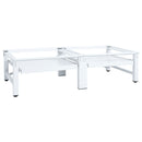 vidaXL fehér mosó- és szárítógéptartó állvány kihúzható polcokkal