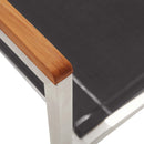 vidaXL 4 db szürke textilén és rozsdamentes acél kerti szék