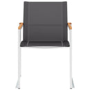 vidaXL 2 db szürke textilén és rozsdamentes acél kerti szék