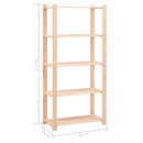 vidaXL 2 db 5-szintes tömör fenyőfa tárolópolc 250 kg 80 x 38 x 170 cm
