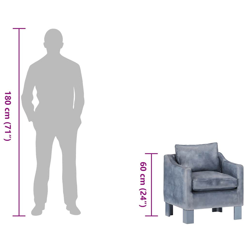 vidaXL barna valódi bőr kagylófotel