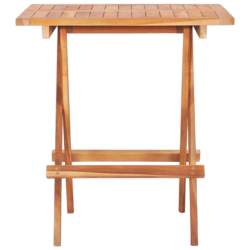 vidaXL tömör tíkfa összecsukható bisztróasztal 60 x 60 x 65 cm