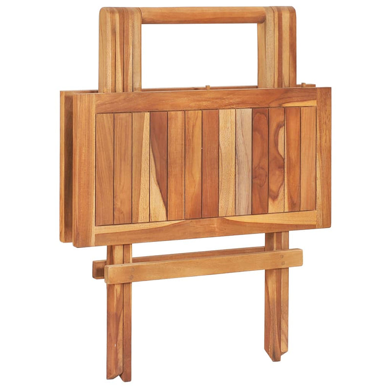 vidaXL tömör tíkfa összecsukható bisztróasztal 60 x 60 x 65 cm