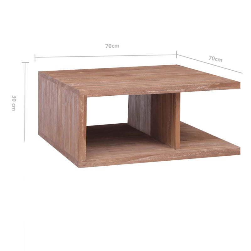 vidaXL tömör tíkfa dohányzóasztal 70 x 70 x 30 cm