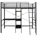 vidaXL fekete fém emeletes ágykeret asztallal 90 x 200 cm