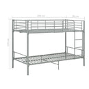 vidaXL szürke fém emeletes ágy 90 x 200 cm