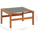 vidaXL szürke tömör eukaliptuszfa és textilén kerti szék lábtartóval