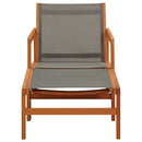 vidaXL szürke tömör eukaliptuszfa és textilén kerti szék lábtartóval