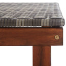 vidaXL szürke polyrattan és tömör akácfa napozóágy