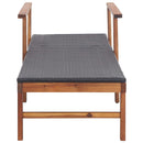 vidaXL fekete polyrattan és tömör akácfa napozóágy