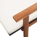 vidaXL fekete polyrattan és tömör akácfa napozóágy párnával