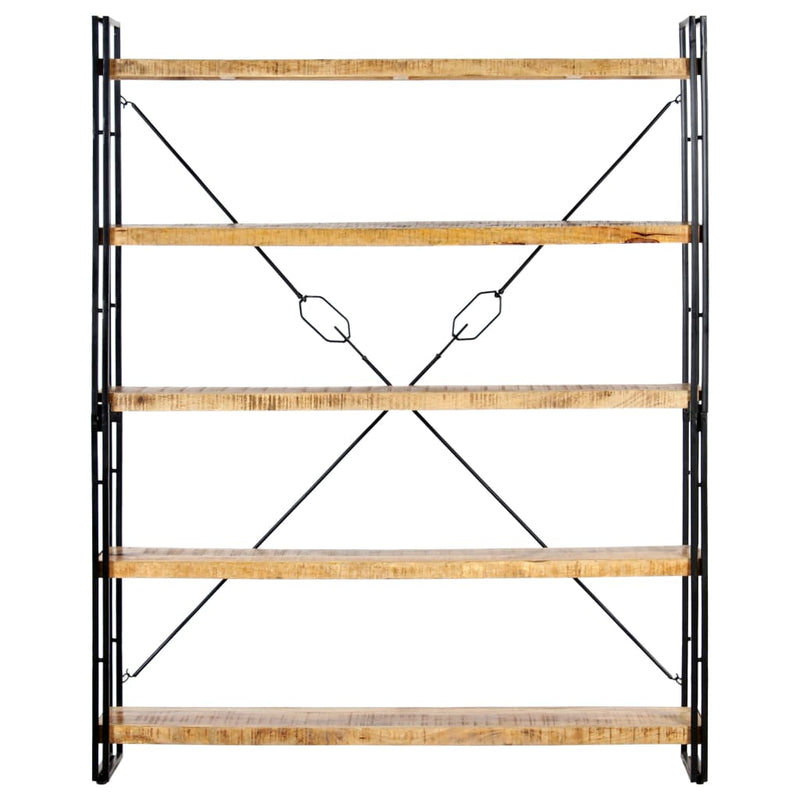 vidaXL 5 szintes tömör mangófa könyvespolc 140 x 30 x 180 cm