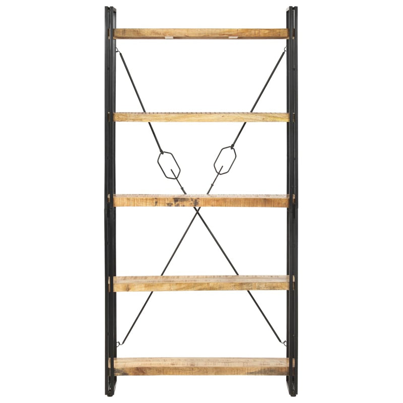 vidaXL 5-szintes tömör mangófa könyvespolc 90 x 30 x 180 cm
