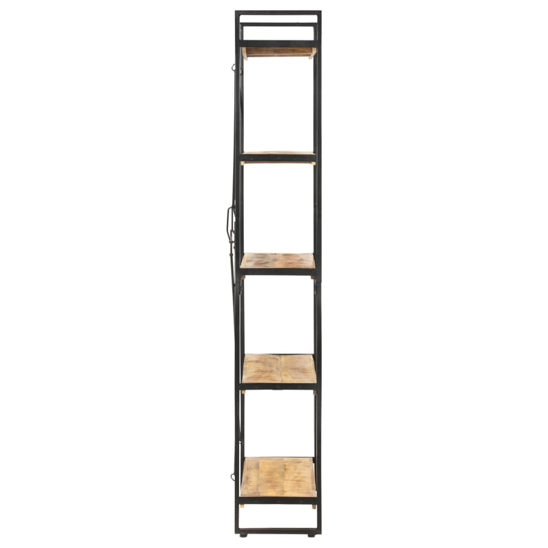 vidaXL 5-szintes tömör mangófa könyvespolc 90 x 30 x 180 cm