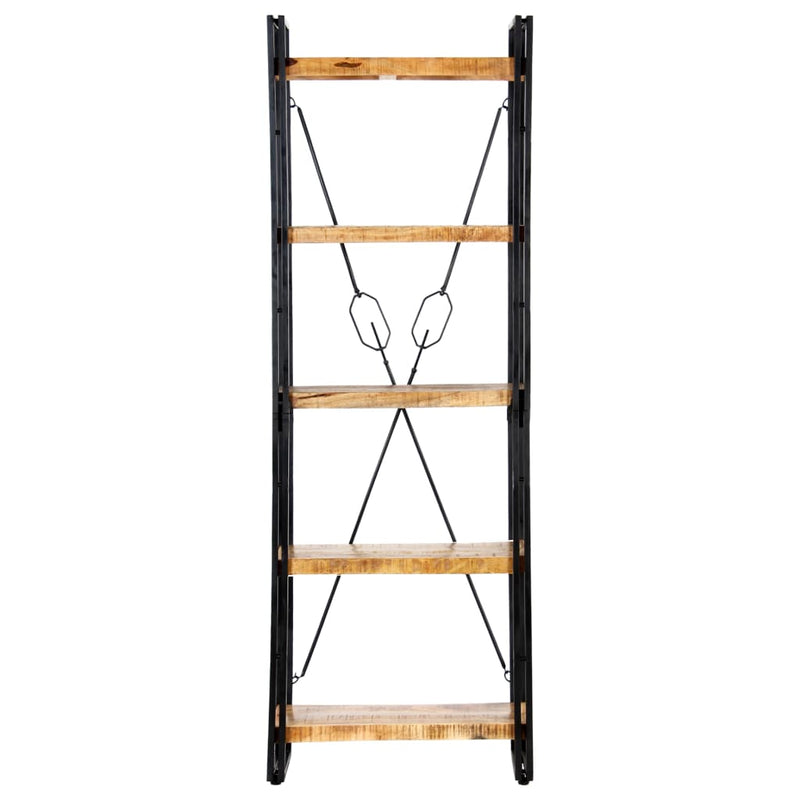vidaXL 5 szintes tömör mangófa könyvespolc 60 x 30 x 180 cm