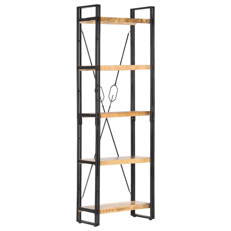 vidaXL 5 szintes tömör mangófa könyvespolc 60 x 30 x 180 cm
