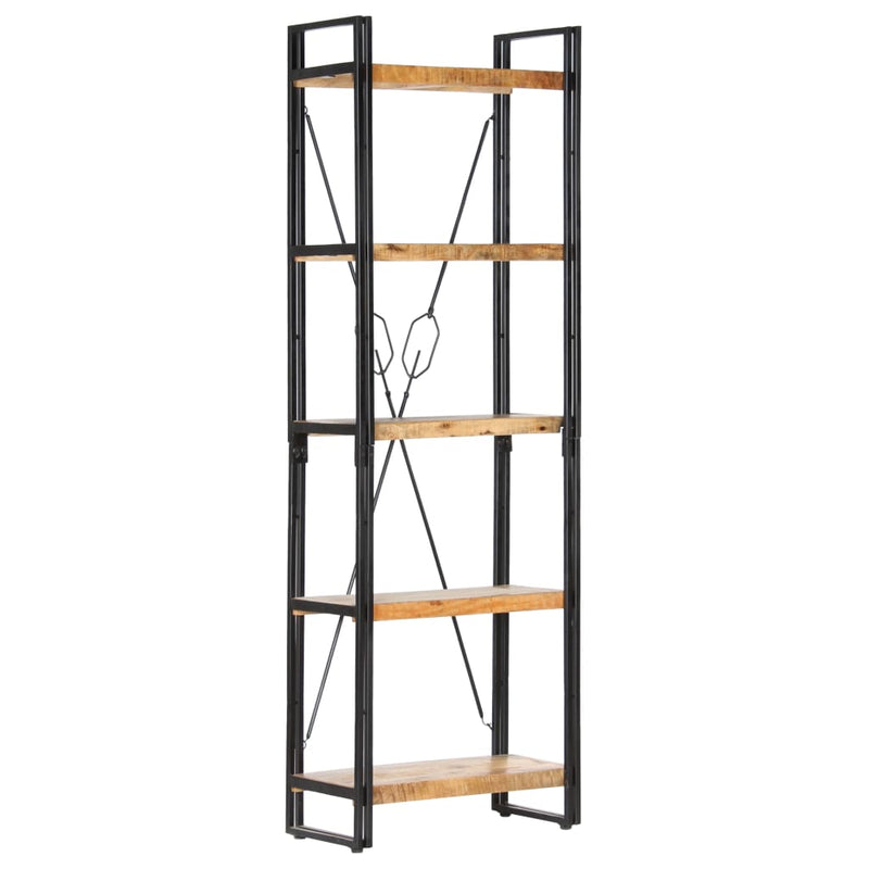 vidaXL 5 szintes tömör mangófa könyvespolc 60 x 30 x 180 cm